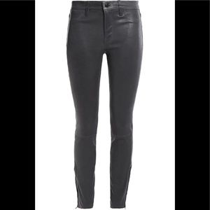 J Brand Black Lamb Leather Skinny Leg Pants Sz 26